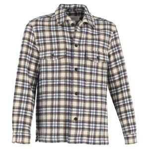 Mr. P. Checked Button-Down Overshirt in Multicolor Wool